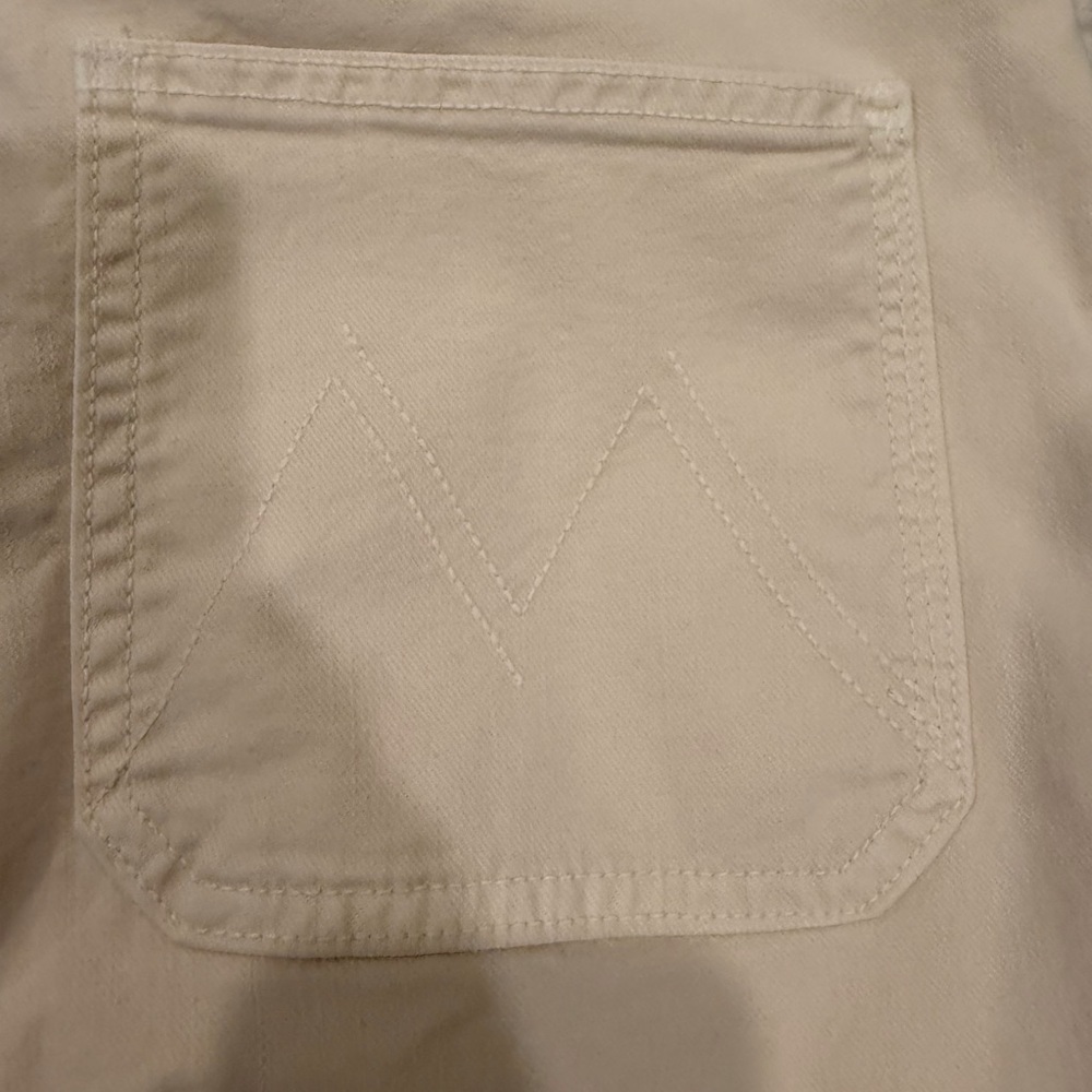 Mother The Patch Pocket Roller skimp patch pocket Chalk wide leg Jeans size 30 - Picture 6 of 13